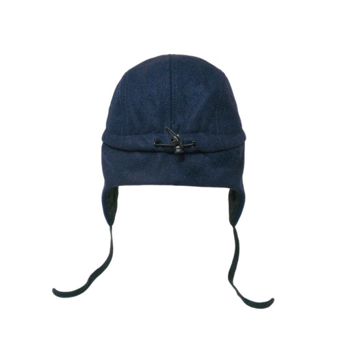 Ullblokk 5-panel Caps med Øreklaffer - Burgunder / Grå / Marineblå (Størrelse XL, 7-14 år)
