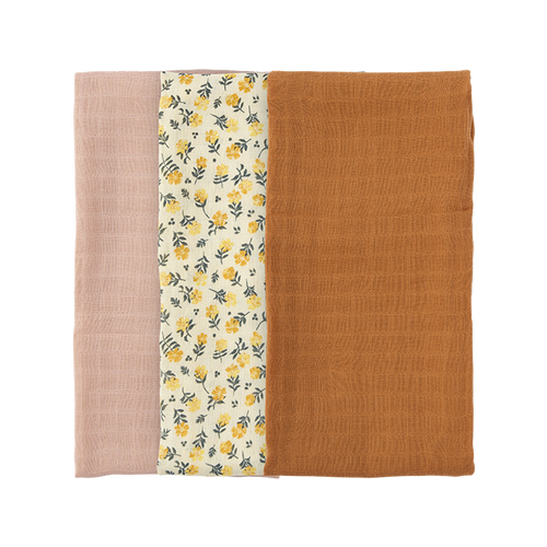 Stofble, 3 pak (dusty rose/wild flower/brun)