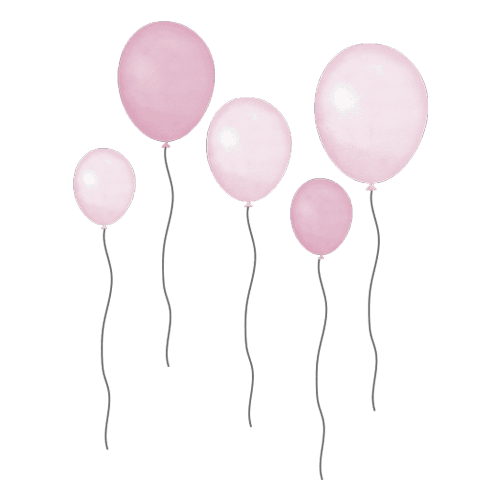 Vægbilleder, Balloner, Rosa