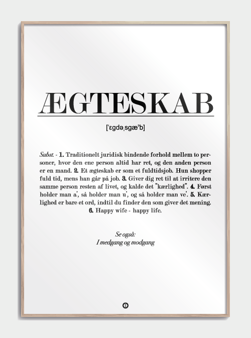 Ekteskapsdefinisjon Plakat, S (30x42, A3)