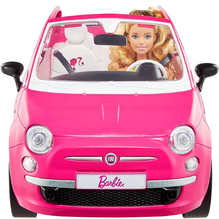 Barbie Fiat 500 med Dukke - Rosa Drømmetur