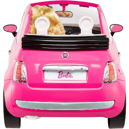 Barbie Fiat 500 med Dukke - Rosa Drømmetur