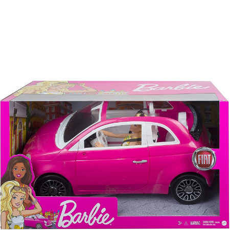 Barbie Fiat 500 med Dukke - Rosa Drømmetur