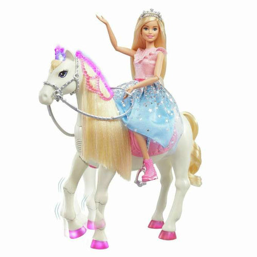 Barbie Prinsesseeventyr Dukke med Pance og Shimmer Hest