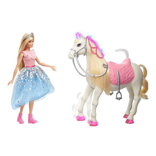 Barbie Prinsesseeventyr Dukke med Pance og Shimmer Hest