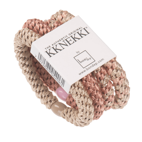 Bon Dep Kknekki Hårstrikk - Beige/Naken Mix (4-pack)