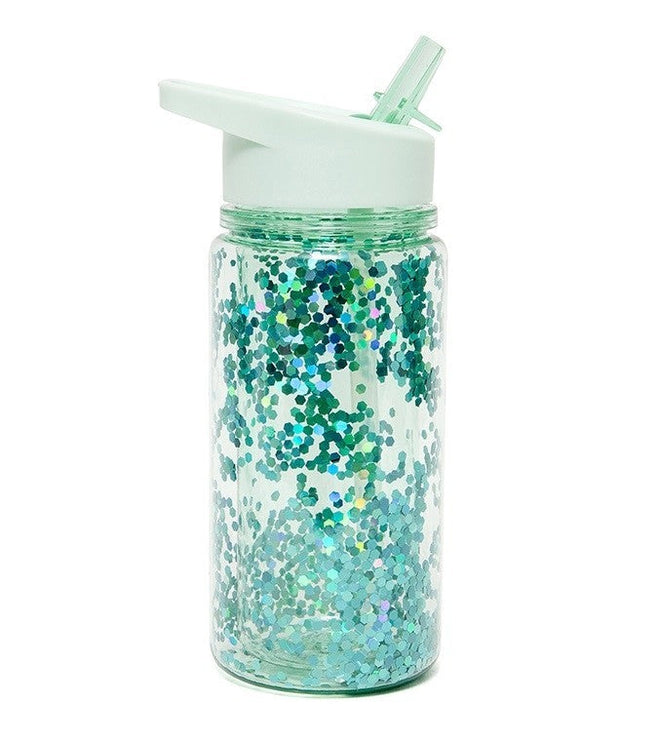 Grøn Glitter Vandflaske - 300 ml