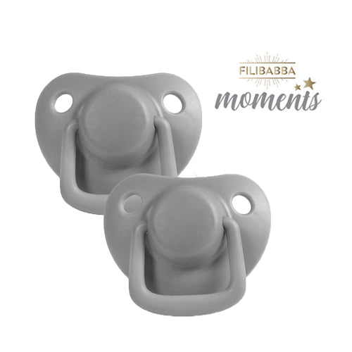 Nappar 2-pak, 0-6 måneder - Mørkegrå