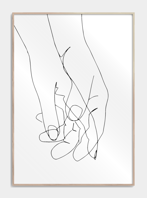 Holder hender i rekke plakat, S (29,7x42, A3)