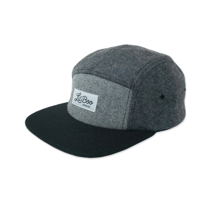 Barnas 5-Panel Grå Ullcaps - Størrelse L (4-7 år)