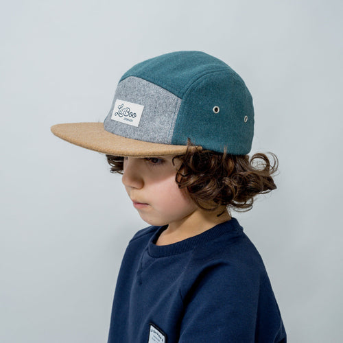 Grønn 5-Panel Ullcaps - Størrelse L (4-7 år)