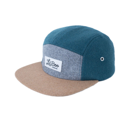 Grønn 5-Panel Ullcaps - Størrelse L (4-7 år)