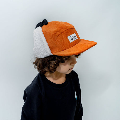 Teddy Manchester 5-Panel Caps med Ører - Karamell (Størrelse XL, 7-14 år)