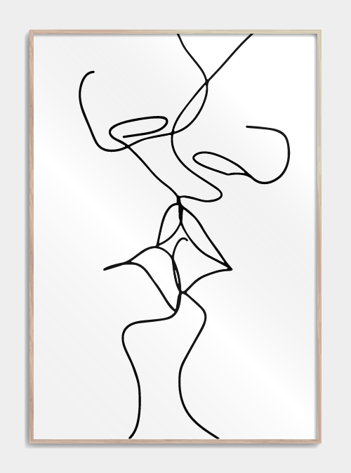 Kyss på Rad Plakat, M (50x70, B2)