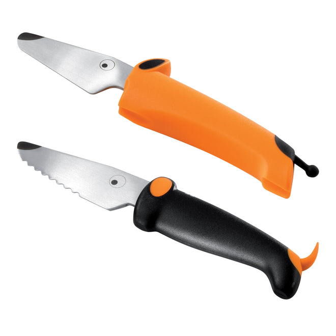 Kinderkitchen børneknivssæt med saks, 3 dele - børnekniv, orange/sort