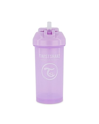 Pastelllilla Kopp med Sugerør (360 ml)