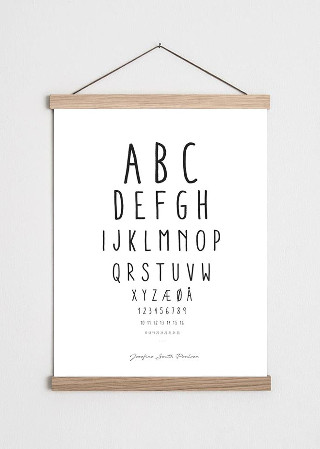 Syntavle med ABC og tal med navne