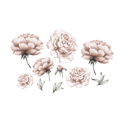 Væghistorier - Pæon Blomst