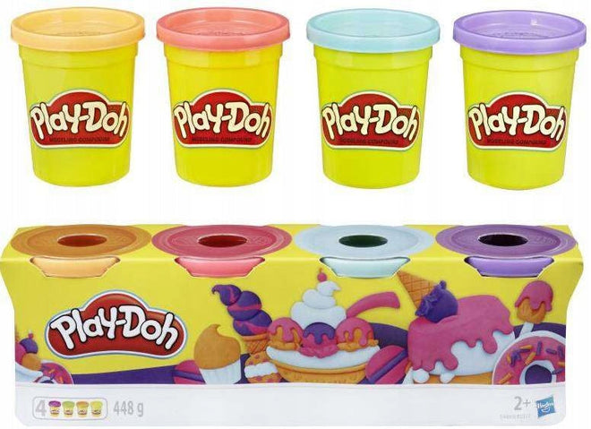 Play-Doh, 4 Bøtter - Pastellmiks