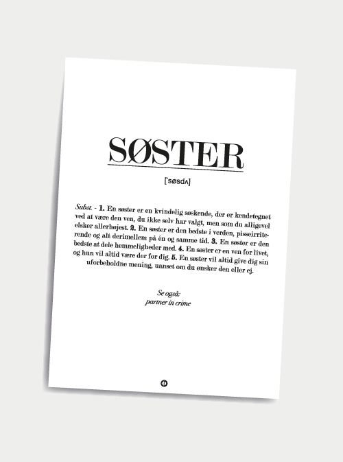 Søsterdefinisjon, A5-kort – Perfekt Gave til Søstre