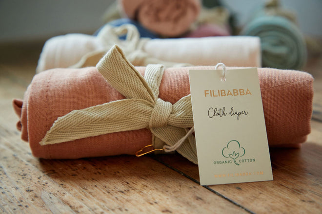 Nyfødt Baby Tøybleie - Rød