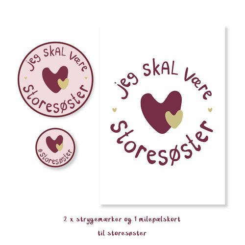 Store Søster Strygemærker + Milepæle Kort