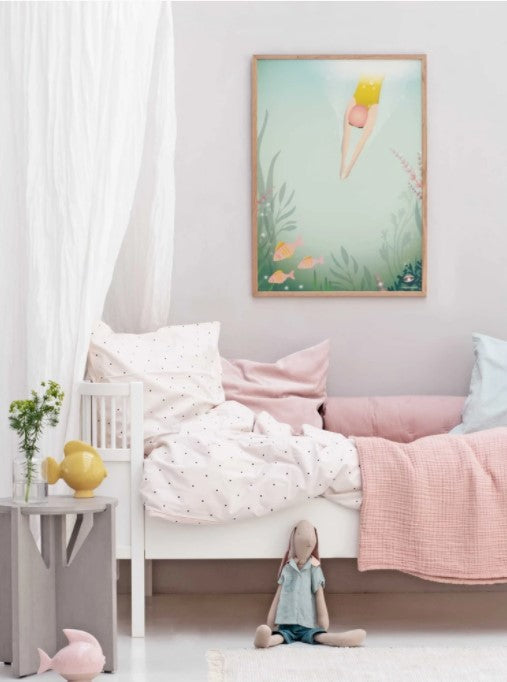 Svøm som en fisk, plakat, 50x70cm