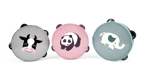 Panda Tamburin med Dyremotiv