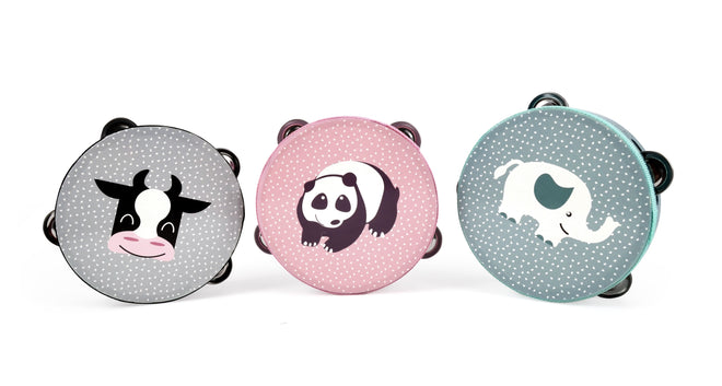 Panda Tamburin med Dyremotiv