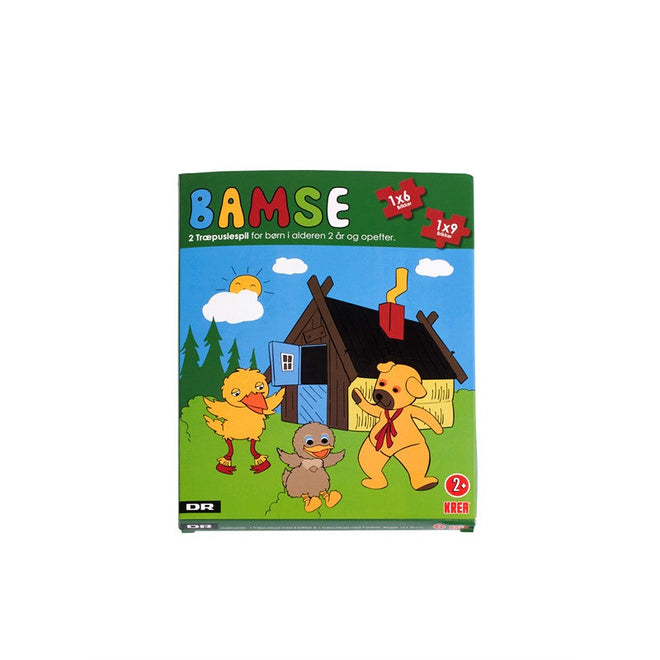 2 træpuzzle med bamse