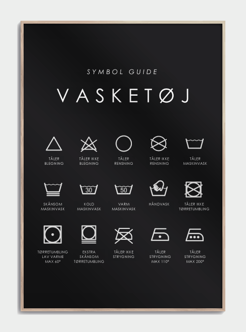 Vaskeguideplakat - Symbolveiledning, M (50x70, B2)