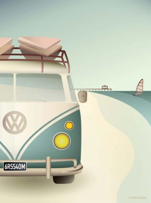 VW autocamper, plakat, 50x70cm
